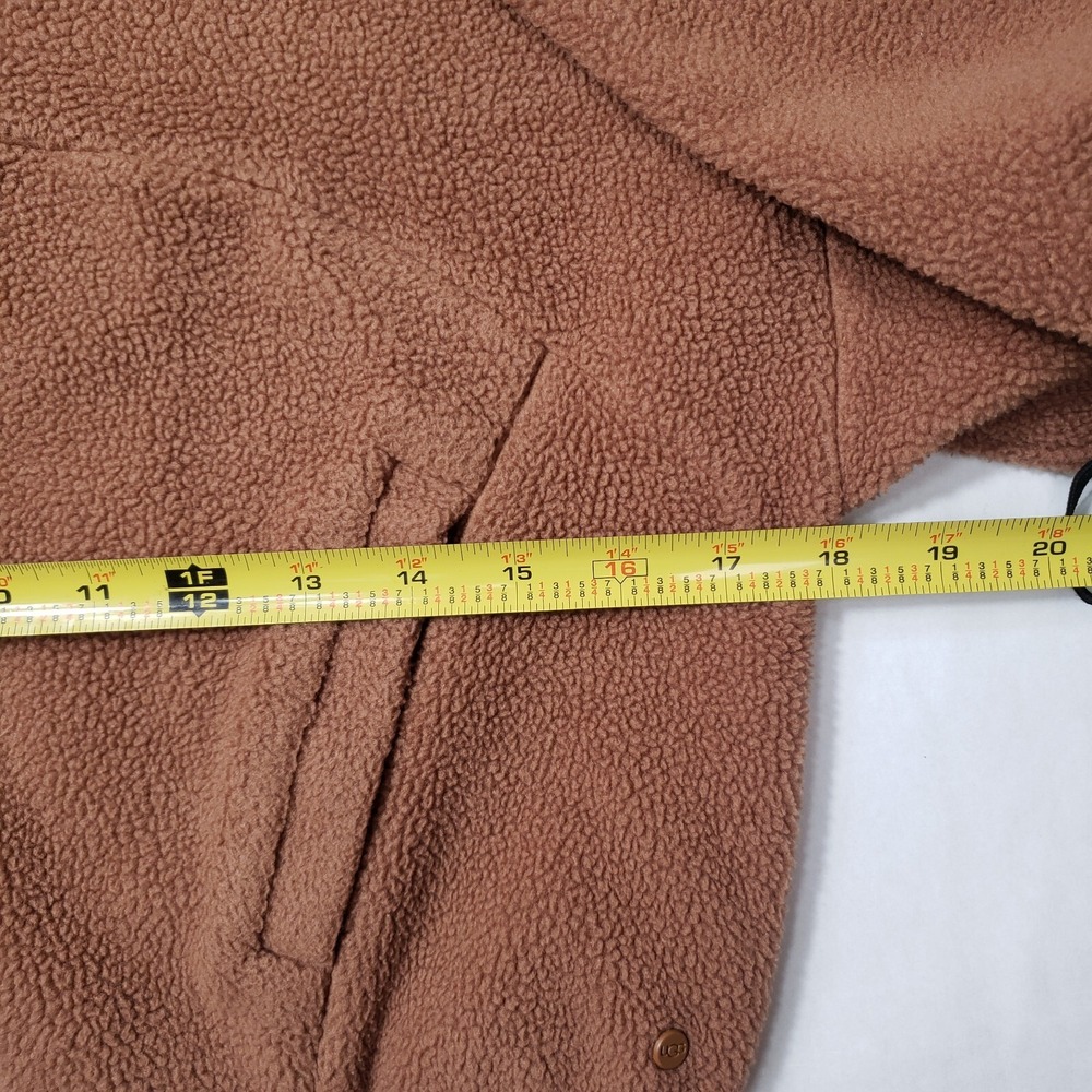 UGG size XS Adeline Sherpa Quarter Zip‎ Pullover Fleece Jacket Cedar Bark Brown - Picture 9 of 11